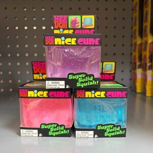 Needoh Nice Cube Super Solid Squish - Pink, Purple, Blue